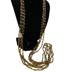 Bronze/Amber Colored Beaded Necklace Set